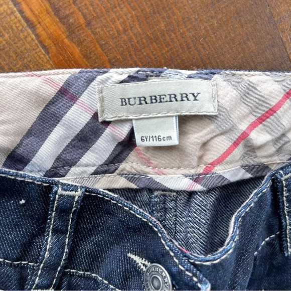 Bottoms jeans 6T elastic belt Burberry blue - Picture 2 of 4